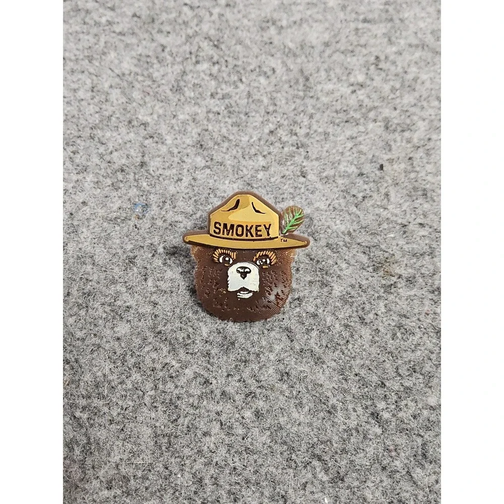 Classic Smokey The Bear Face In Ranger Hat Wildfires Pin Button New 2000's